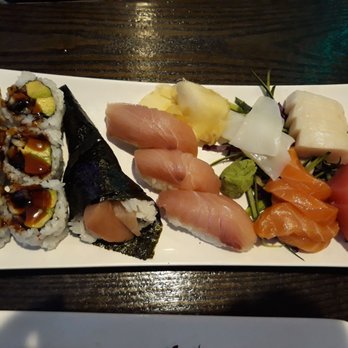 Mr Sushi - Eel roll, yellowtail hand roll, yellowtail sushi, salmon, white tuna, regular tuna sashimi - Sushi Bars Near Me - Cherry Hill, New Jersey Mr Sushi - Eel roll, yellowtail hand roll, yellowtail sushi, salmon, white tuna, regular tuna sashimi - Sushi Bars Near Me - Cherry Hill, New Jersey