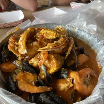 Cajun Boil - Number 4 pot, with crab, mussel, and shrimp. Plenty for 2 people. Had ultimate sauce. Very tasty. - Cajun/Creole Near Me - Miami, Florida Cajun Boil - Number 4 pot, with crab, mussel, and shrimp. Plenty for 2 people. Had ultimate sauce. Very tasty. - Cajun/Creole Near Me - Miami, Florida