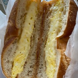 Overbrook Food Market - Egg and cheese on a round roll.  YUM