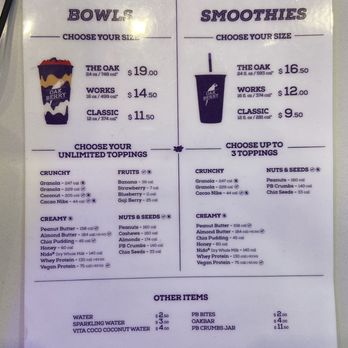 Oakberry Acai - Menu - Acai Bowls Near Me - New York, New York Oakberry Acai - Menu - Acai Bowls Near Me - New York, New York