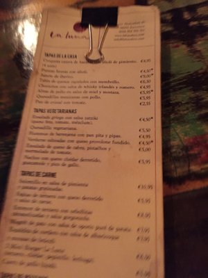 Menu photo 2 La luna Barcelona, B Menu photo 2 La luna Barcelona, B