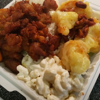 Aloha Noodle Cafe - Mochicko Chicken and Honey Walnut Shrimp Combo Plate - Chinese Near Me - Wailuku, Hawaii Aloha Noodle Cafe - Mochicko Chicken and Honey Walnut Shrimp Combo Plate - Chinese Near Me - Wailuku, Hawaii