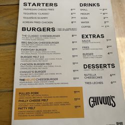 Chivuo's - Menu
