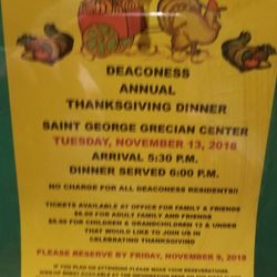 Deaconess Tower - Get your turkey dinner!