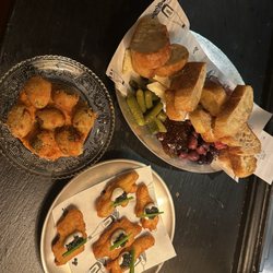 Magie - Fried Olives DIY Charcuterie tray Dino Chicken Nuggets with caviar
