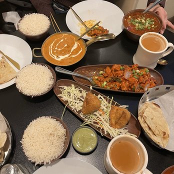 The Monk's - Dinner.... So good! Everything in this picture is good. Go with friends that like to share and taste everything. - Indian Near Me - Englewood, Colorado The Monk's - Dinner.... So good! Everything in this picture is good. Go with friends that like to share and taste everything. - Indian Near Me - Englewood, Colorado