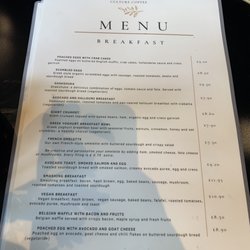 Culture Coffee - Breakfast menu
