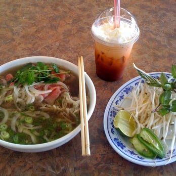 Pho Hong Long - # 25 with Thai Ice tea - Vietnamese Near Me - Gardena, California Pho Hong Long - # 25 with Thai Ice tea - Vietnamese Near Me - Gardena, California