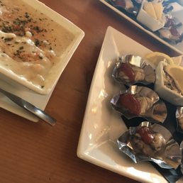 Clam chowder and oysters Clam chowder and oysters