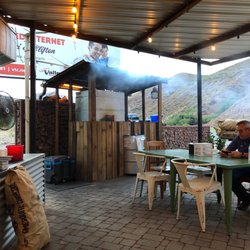 Taquería SARAP - Part of the outdoor seating and outdoor grill