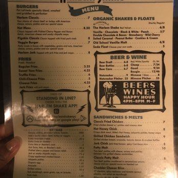 Harlem Shake - Menu - American Near Me - New York, New York Harlem Shake - Menu - American Near Me - New York, New York