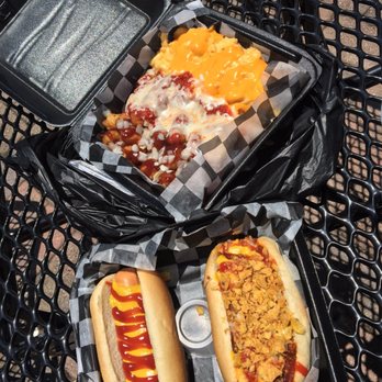 Doghouse - A vegan hot dog, a tots sampler, and a hot dog with crushed Doritos, etc - Hot Dogs Near Me - Orlando, Florida Doghouse - A vegan hot dog, a tots sampler, and a hot dog with crushed Doritos, etc - Hot Dogs Near Me - Orlando, Florida