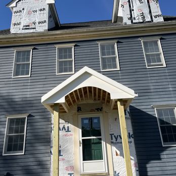 RoofMasters - New portico and two doors. New siding and New roof - Roofing Near Me - Smithfield, Rhode Island RoofMasters - New portico and two doors. New siding and New roof - Roofing Near Me - Smithfield, Rhode Island