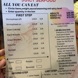 The Juicy Seafood - AYCE menu