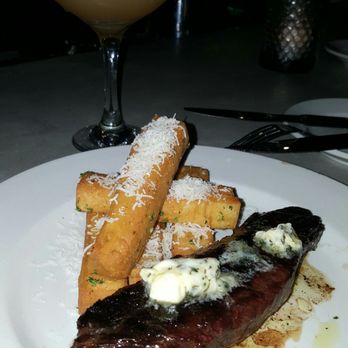 Bar Roma - Grilled steak w/ chickpea fries. My husband loves his fries, I was worried he won't like this but to my surprised, he loved it! - Bars Near Me - Chicago, Illinois Bar Roma - Grilled steak w/ chickpea fries. My husband loves his fries, I was worried he won't like this but to my surprised, he loved it! - Bars Near Me - Chicago, Illinois