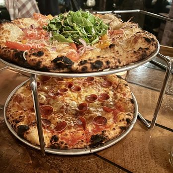 Brick Pizza Co. - Veg pizza (top) & Pepperoni pizza (bottom) - Pizza Near Me - Bristol, Rhode Island Brick Pizza Co. - Veg pizza (top) & Pepperoni pizza (bottom) - Pizza Near Me - Bristol, Rhode Island