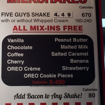 Five Guys - You can put bacon in a shake?!? - Burgers Near Me - Culver City, California Five Guys - You can put bacon in a shake?!? - Burgers Near Me - Culver City, California