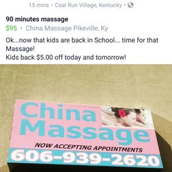 China Massage - Mention Yelp and get $5.00 off 90 minute Massage, and ask about Couple Massage! (606) 939-2620