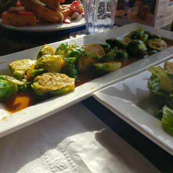 Symposium Cafe Restaurant Barrie - Stir-Fried Brussels Sprouts with Hoisin Butter Sauce. Not a fan of brussel sprouts, my wife is and she said she wasn't impressed. - Desserts Near Me - Barrie, Ontario Symposium Cafe Restaurant Barrie - Stir-Fried Brussels Sprouts with Hoisin Butter Sauce. Not a fan of brussel sprouts, my wife is and she said she wasn't impressed. - Desserts Near Me - Barrie, Ontario