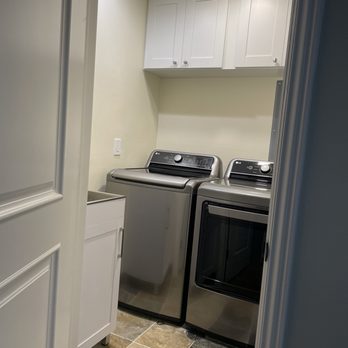 Direct Home Remodeling - Laundry room remodel: new sink, cabinets, machines, lighting, fan, paint, venting - General Contractors Near Me - San Jose, California Direct Home Remodeling - Laundry room remodel: new sink, cabinets, machines, lighting, fan, paint, venting - General Contractors Near Me - San Jose, California