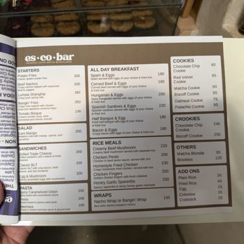 es*co*bar - Menu - Cafes Near Me - Bacolod City