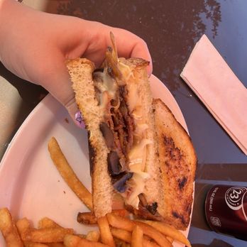 Smoke On The Water - Grilled Brie sandwich with mushrooms, caramelized onions, and bacon - Breakfast & Brunch Near Me - Placerville, California Smoke On The Water - Grilled Brie sandwich with mushrooms, caramelized onions, and bacon - Breakfast & Brunch Near Me - Placerville, California