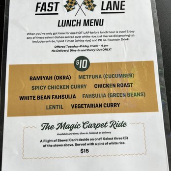 Fast Eddy's Quick Mideast - Fast Lane Lunch Menu - Middle Eastern Near Me - Jacksonville, Florida