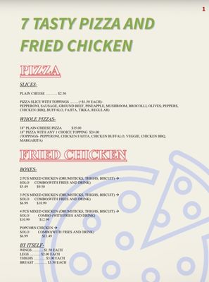 Menu photo 1 7 Tasty Pizza And Fried Chicken Brooklyn , NY Menu photo 1 7 Tasty Pizza And Fried Chicken Brooklyn , NY