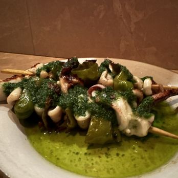 Dame - Squid and shisito skewers - Seafood Near Me - New York, New York Dame - Squid and shisito skewers - Seafood Near Me - New York, New York