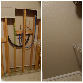 Curb Line Paint - Before and after pic of drywall repair, texture, paint - Painters Near Me - San Antonio, Texas Curb Line Paint - Before and after pic of drywall repair, texture, paint - Painters Near Me - San Antonio, Texas