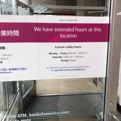 Bank of America Financial Center - The hours for bank