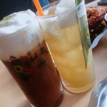 The Boat - Coconut Cloud Coffee ($6) and the Pandan Iced Tea ($5) - Vietnamese Near Me - Seattle, Washington The Boat - Coconut Cloud Coffee ($6) and the Pandan Iced Tea ($5) - Vietnamese Near Me - Seattle, Washington
