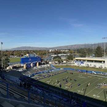 CEFCU Stadium - View from section 209, row 20, seat 12. Metal bleacher seating mostly throughout the stadium, including up here, no back support either. - Stadiums & Arenas Near Me - San Jose, California CEFCU Stadium - View from section 209, row 20, seat 12. Metal bleacher seating mostly throughout the stadium, including up here, no back support either. - Stadiums & Arenas Near Me - San Jose, California