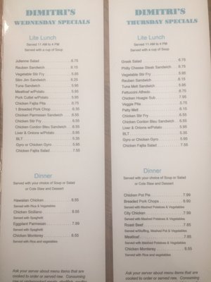 Menu photo 2 Bayside Dimitri's Family Dining New Baltimore, MI Menu photo 2 Bayside Dimitri's Family Dining New Baltimore, MI