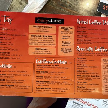 Daily Dose Rio Salado - Drink Menu 2 - Breakfast & Brunch Near Me - Tempe, Arizona