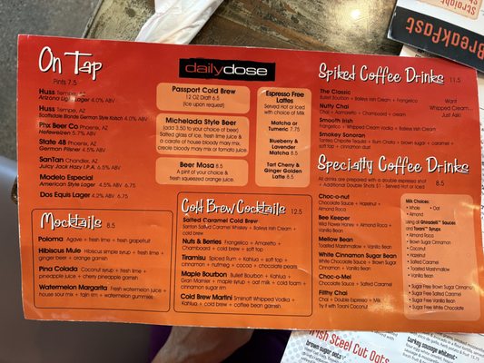 Menu photo 4 Daily Dose Rio Salado Tempe, AZ