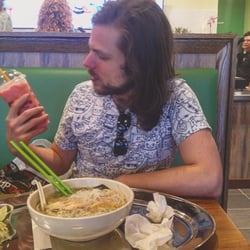 Calibasil Vietnamese Eatery - Enjoying 2 Pho Bowls and a Strawberry Smoothie