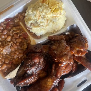That's My Dog - Baked beans  Potato salad  BBQ Turkey wings and regular drumette wings - Hot Dogs Near Me - Katy, Texas