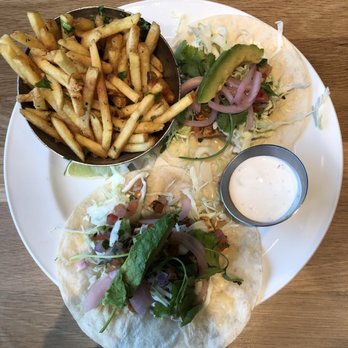 Earls Kitchen + Bar - Chicken Tacos with Garlic fries - Canadian (New) Near Me - Edmonton, Alberta Earls Kitchen + Bar - Chicken Tacos with Garlic fries - Canadian (New) Near Me - Edmonton, Alberta