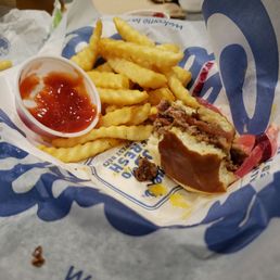 Left overs of the pretzel haus, I have had better burgers...just saying.