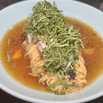 8282 - THE perilla oil pasta topped with crab meat - Korean Near Me - New York, New York