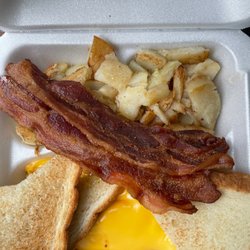 V P Deli - Hashbrowns bacon scrambled egg with cheese with toast