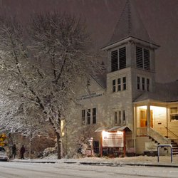 Lincoln Street United Methodist Church - It's pretty on a winter night, though that's not when most people visit.