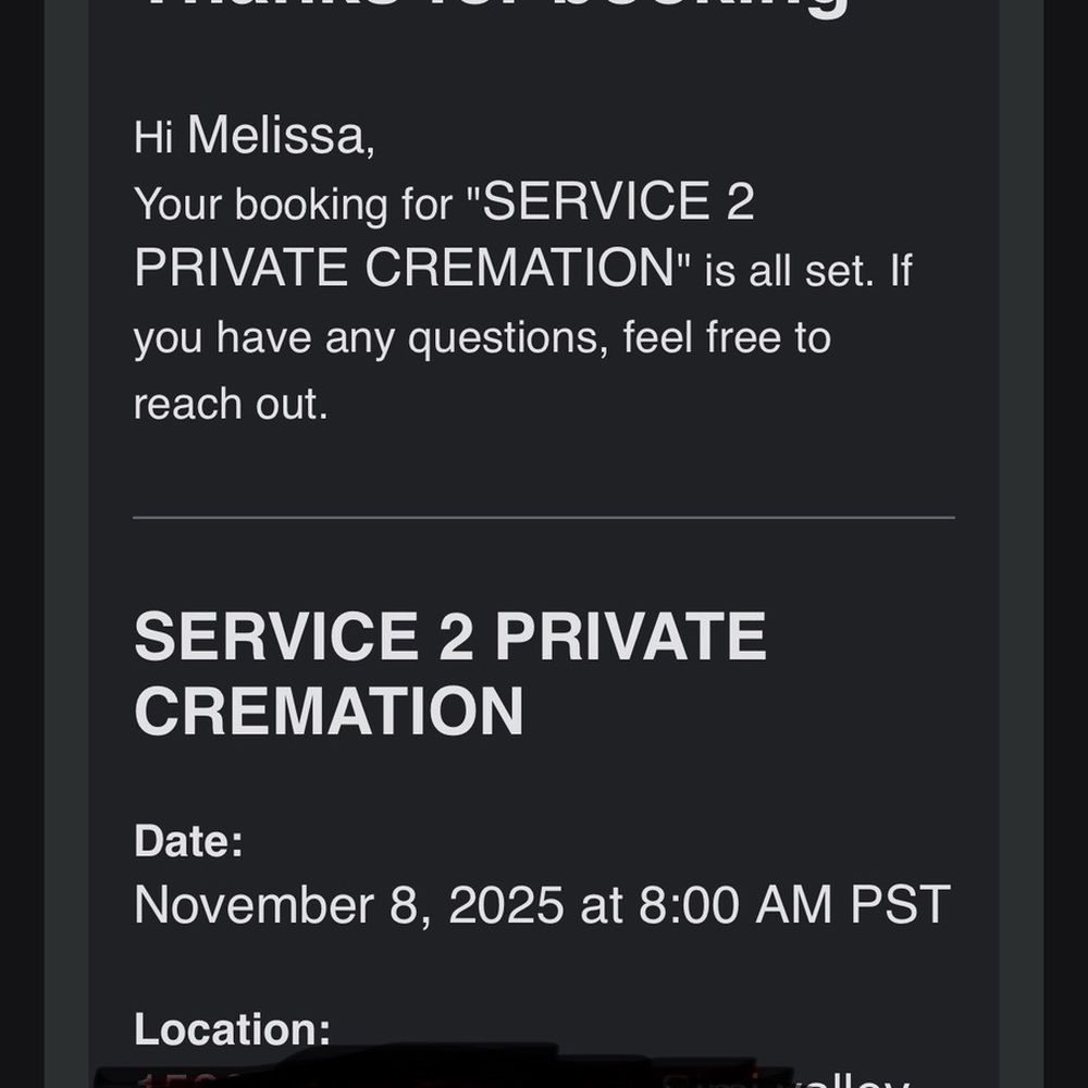 Small Paws Cremations - Email confirmation received after booking online. - Pet Cremation Services Near Me - Los Angeles, California Small Paws Cremations - Email confirmation received after booking online. - Pet Cremation Services Near Me - Los Angeles, California