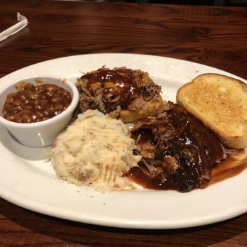 Smokey Bones - Combo meat plate... Brisket & pulled pork, with baked beans & mashed potatoes. - Barbeque Near Me - Greenwood, Indiana Smokey Bones - Combo meat plate... Brisket & pulled pork, with baked beans & mashed potatoes. - Barbeque Near Me - Greenwood, Indiana