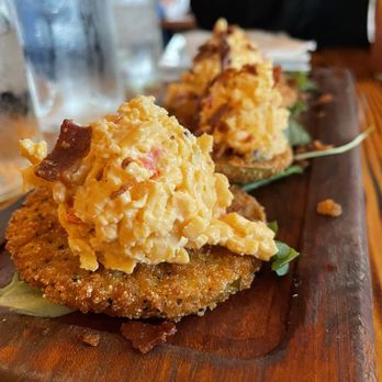Lunch. Supper! - Fried Green Tomatoes with Pimento Cheese - New American Near Me - Richmond, Virginia Lunch. Supper! - Fried Green Tomatoes with Pimento Cheese - New American Near Me - Richmond, Virginia