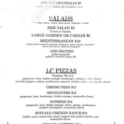 Sorella’s - Menu