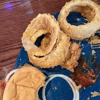 Jethro's BBQ - Breaded pork tenderloin and onion rings - Barbeque Near Me - Coralville, Iowa