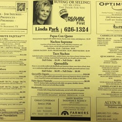 Carmela's Mexican Restaurant - To go menu p1