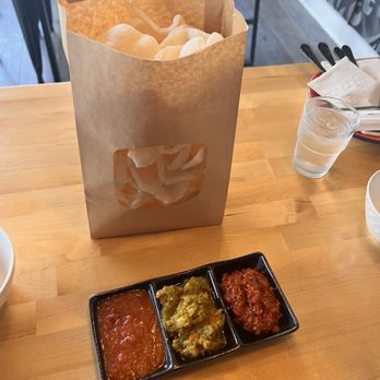 Rasa Rasa Kitchen - Garlic crackers with sambals - Asian Fusion Near Me - San Francisco, California